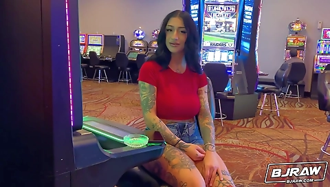 Sexy brunette hair with her boyfriend