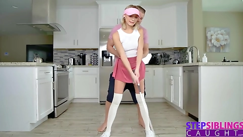 Sexy young girl give considerper a hot blowjob